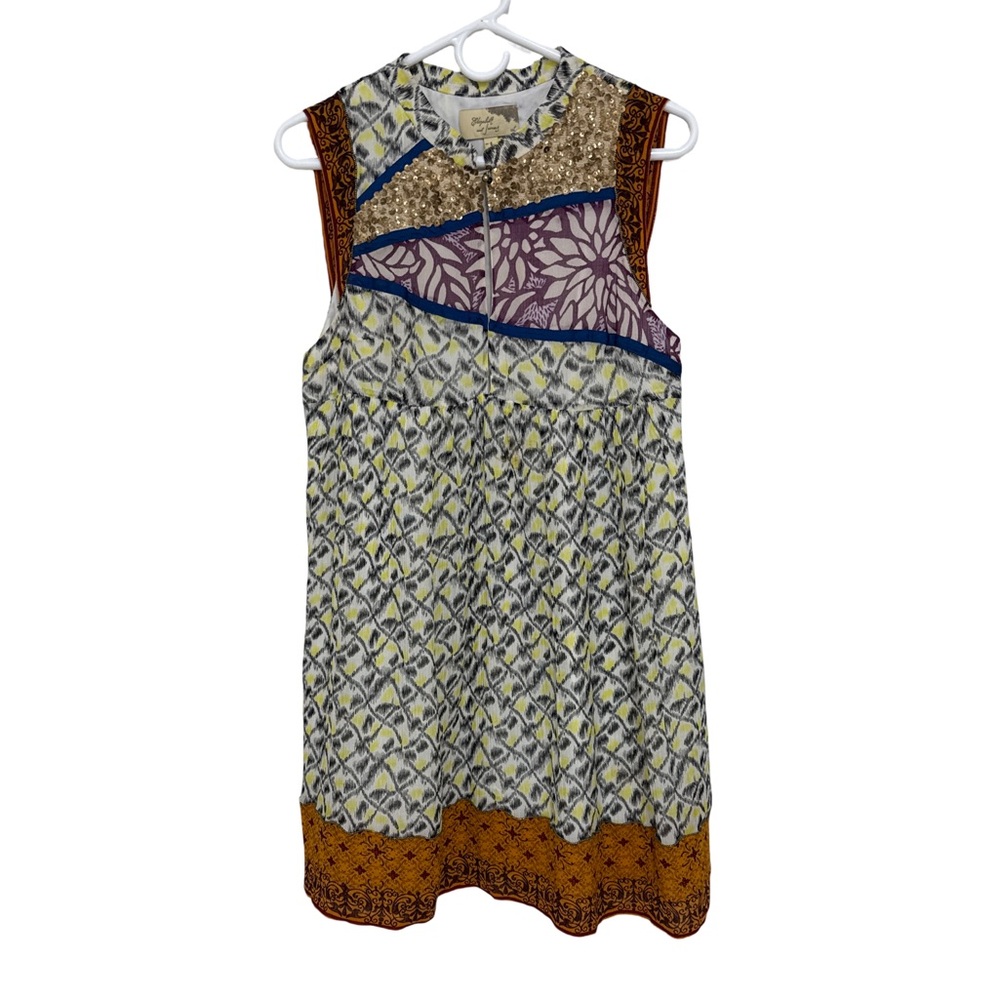 Elizabeth and James Multicolor Printed Silk Shift Dress Women’s Large